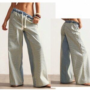 New Light Wash Drawstring Elastic Waist Jeans 12